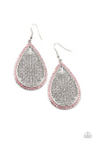 Fleur de Fantasy - Baby Pink Silver Floral Filigree Teardrop Earrings