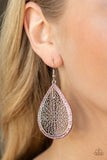 Fleur de Fantasy - Baby Pink Silver Floral Filigree Teardrop Earrings