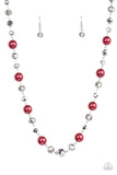 red pearl short necklace Paparazzi Accessories P2RE-RDXX-212XX