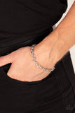 Silver chain link men's unisex bracelet Paparazzi Accessories P9MN-URSV-060XX