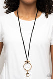 Paparazzi Accessories gold black long necklace lanyard