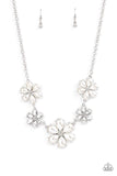 Fiercely Flowering - White Necklace